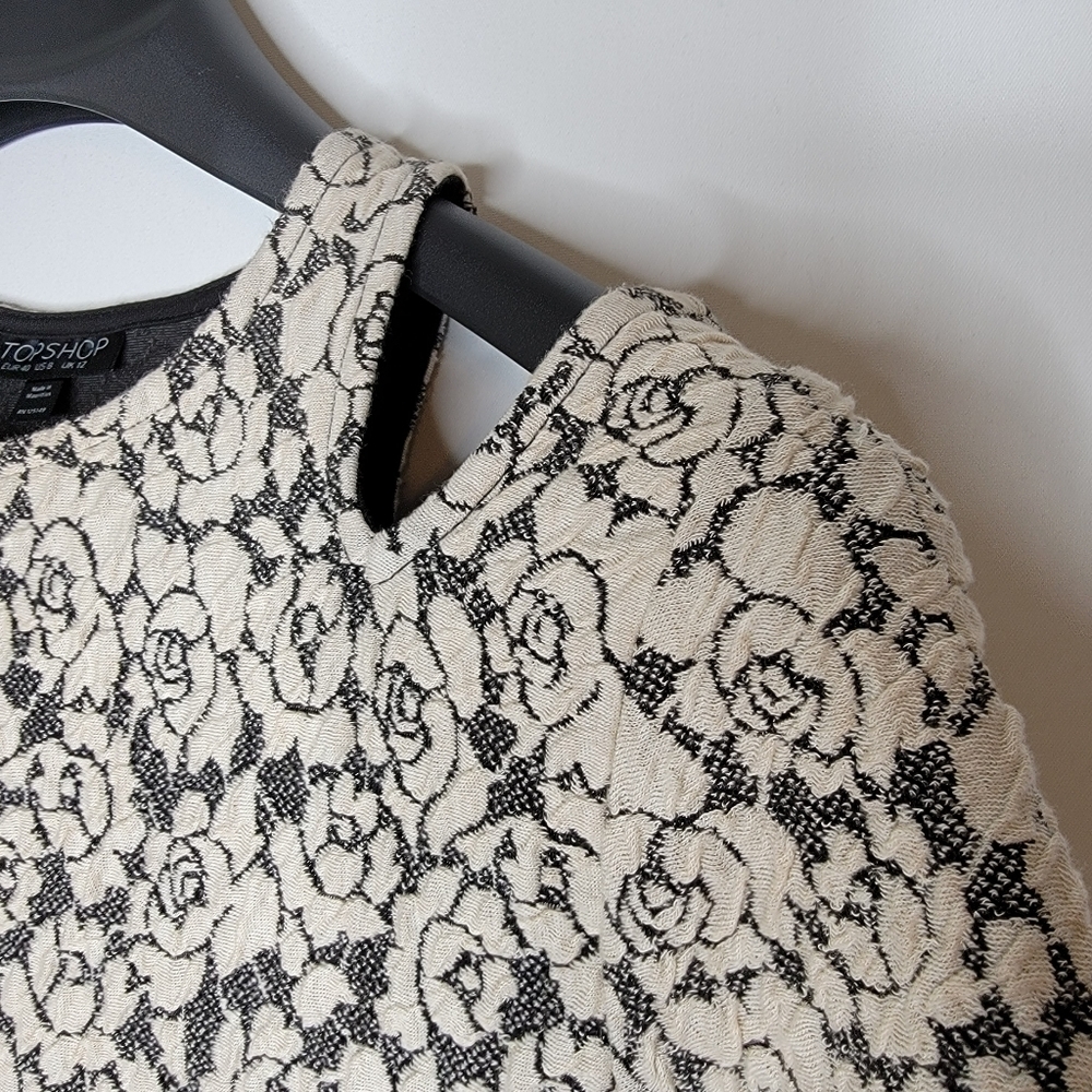 Topshop Floral Textured Cold Shoulder Dress - Picture 6 of 11